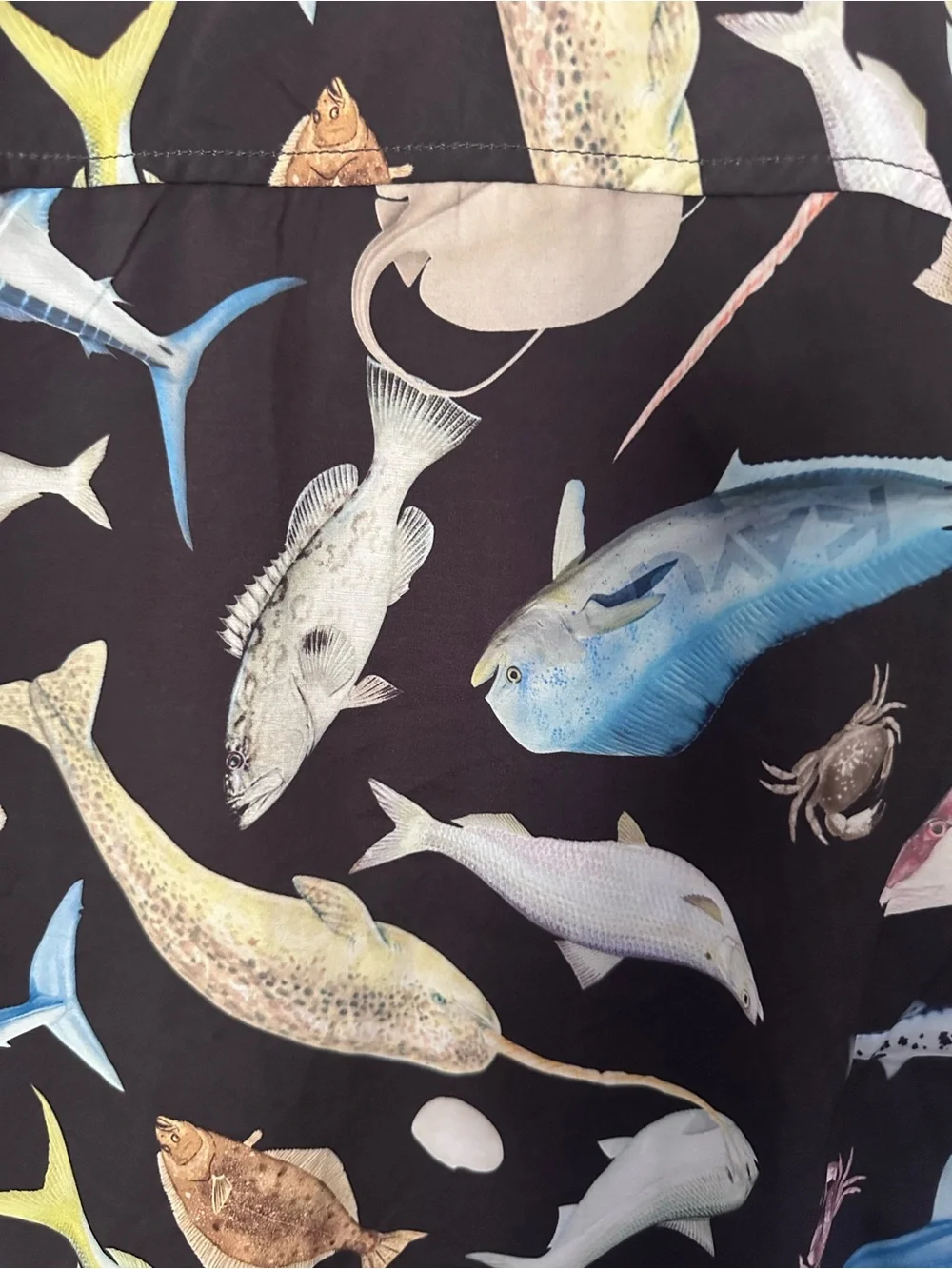 KAVU River Wrangler Short-Sleeve Shirt Fish Fiesta Print Size Medium